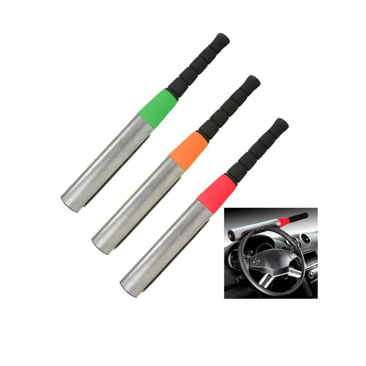 GENERICO - Traba Volante Seguridad Auto Bate Beisbol Antirrobo