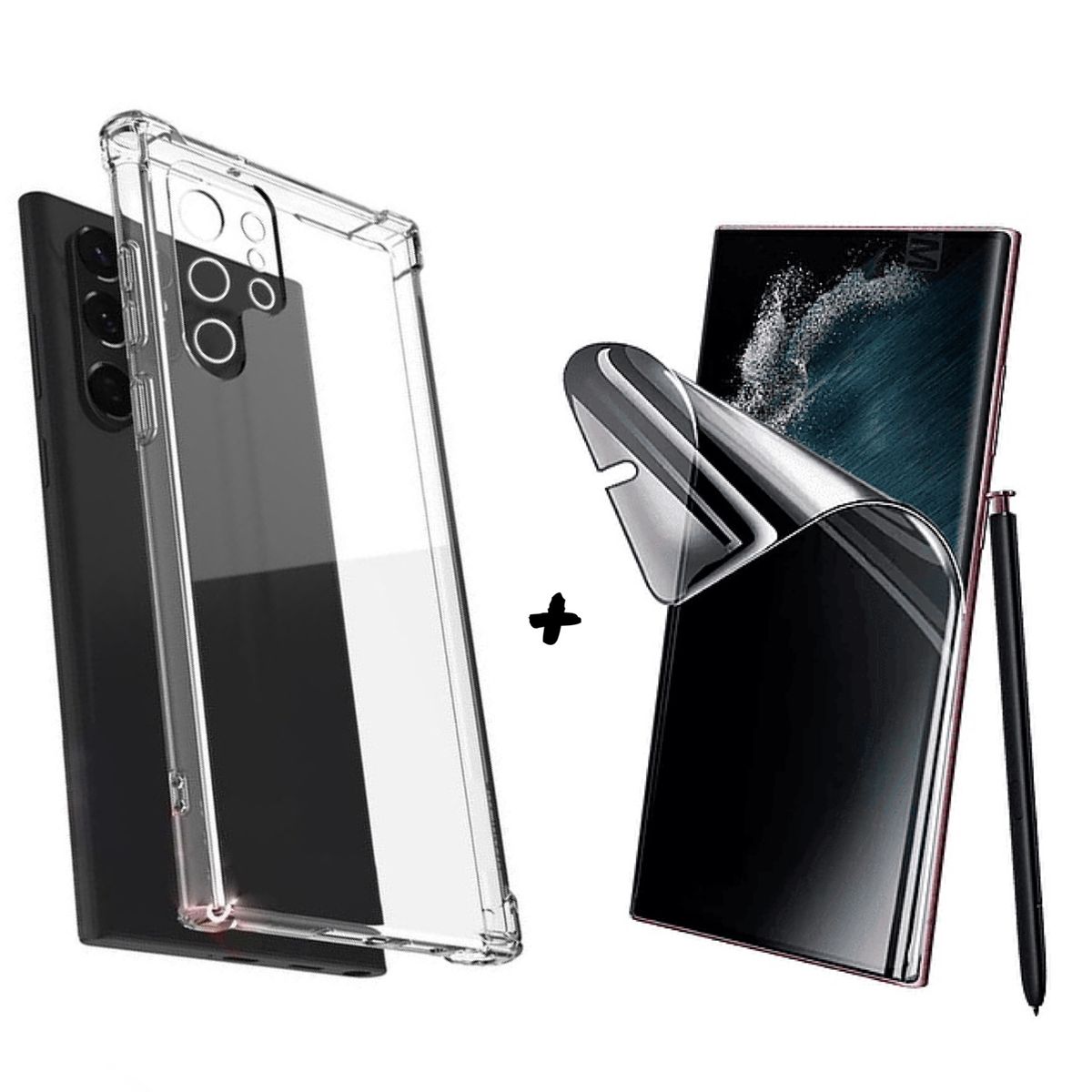 GENERICO - Carcasa Transparente Para Samsung S23 Ultra-Lamina