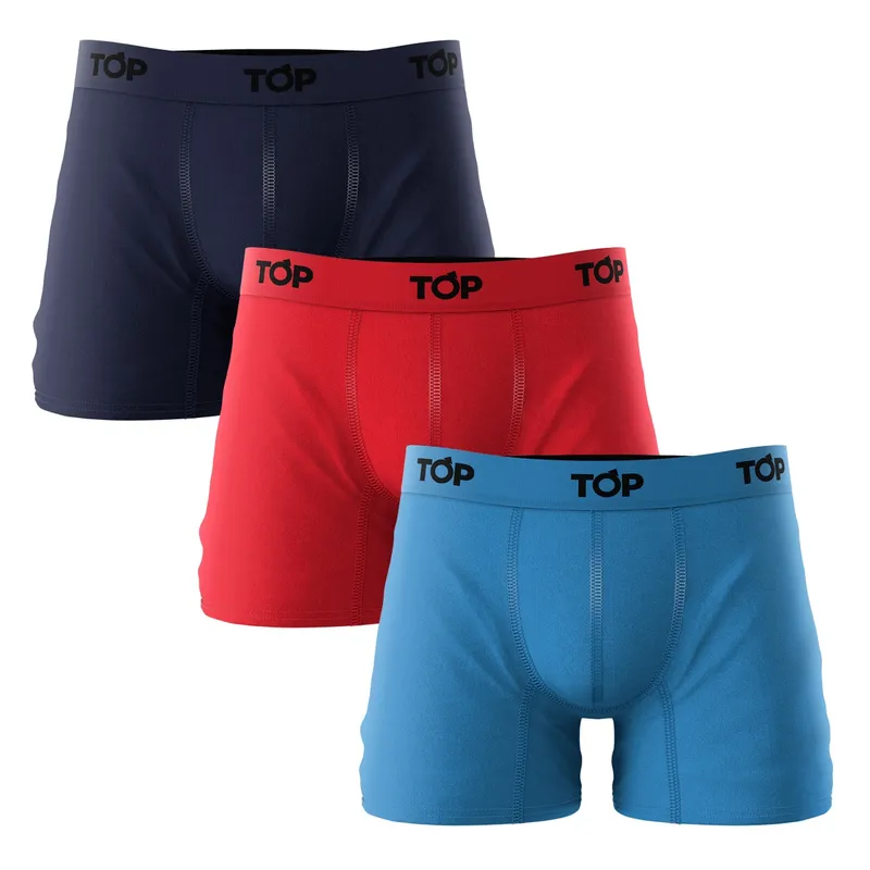 TOP - Pack 3 Boxer Medio Algodón Liso Top C12