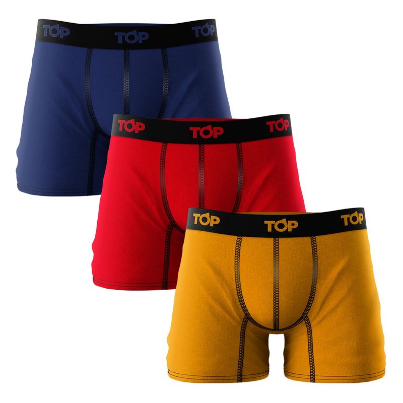 TOP - Pack 3 Boxer Medio Algodón Liso Top C13