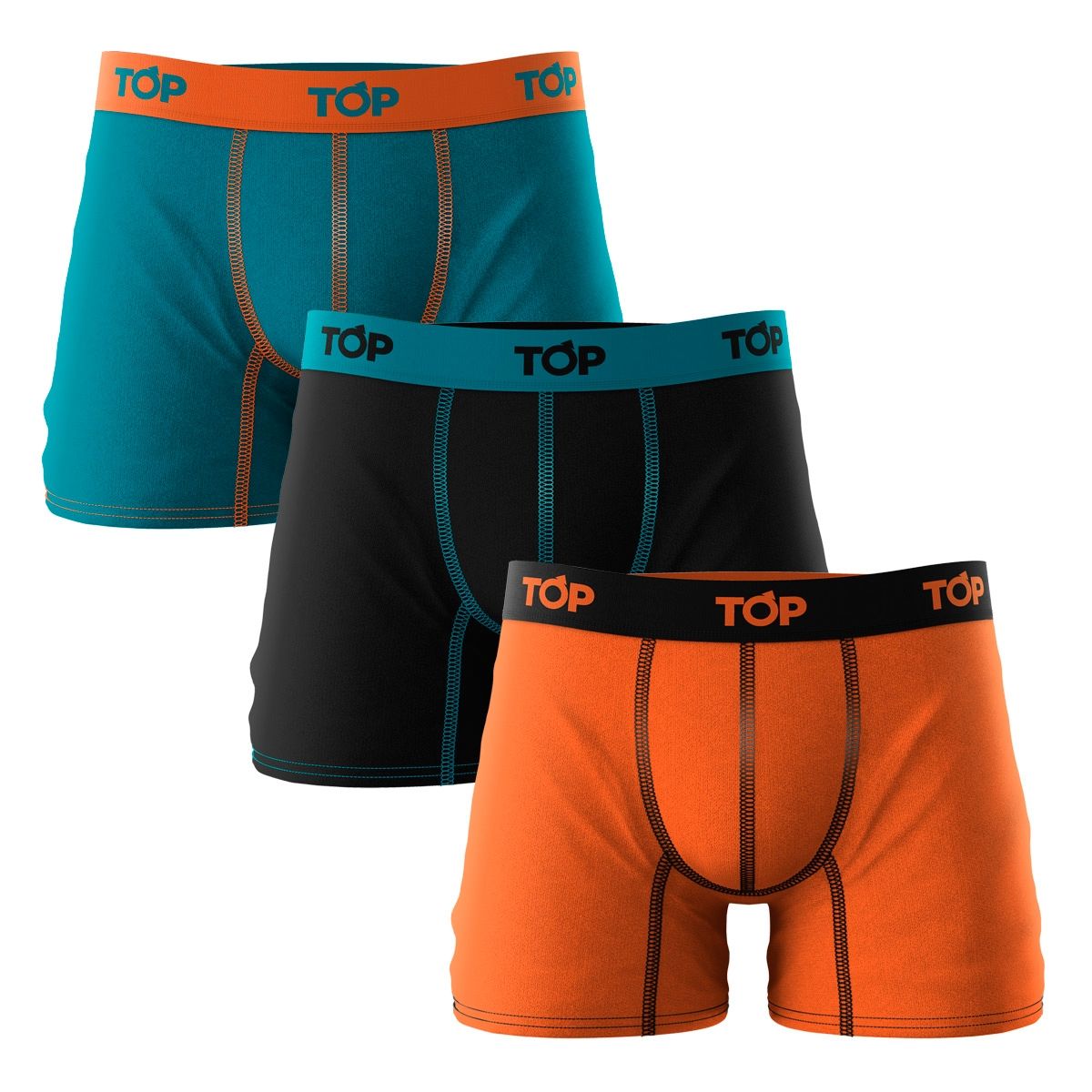 TOP - Pack 3 Bóxer Medio Liso Microfibra Top C9