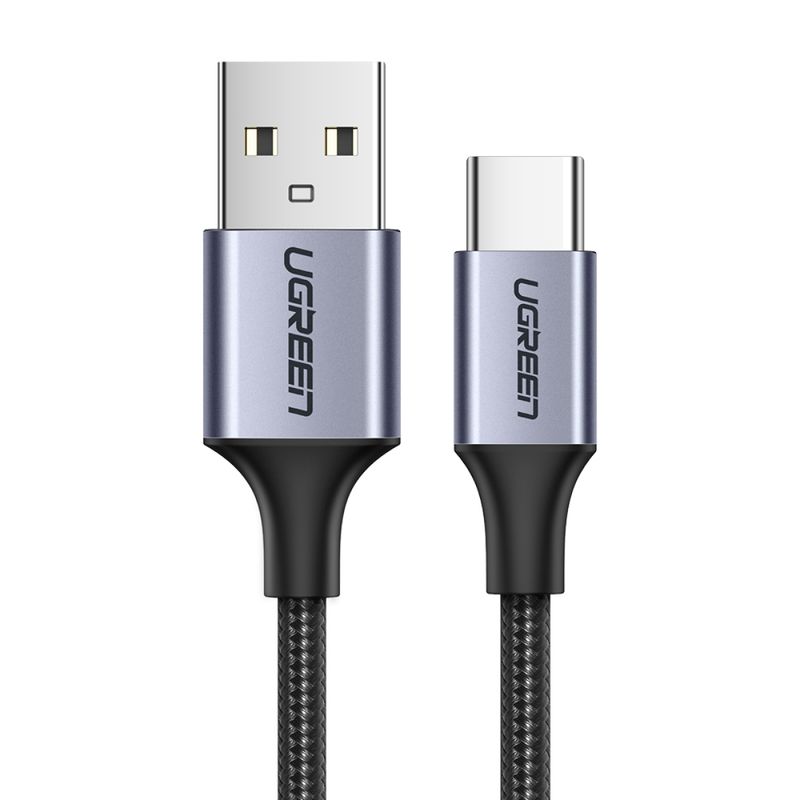 UGREEN - Cable USB-C a USB 2.0 A trenzado 1m Negro UGREEN