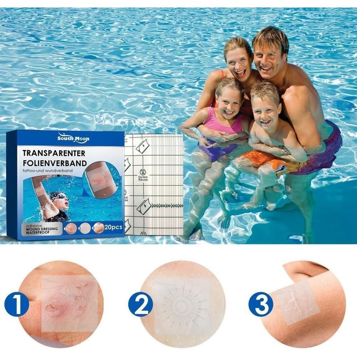 GENERICO - Parche Curita Impermeable Transparente Evita Roce Adhesivo
