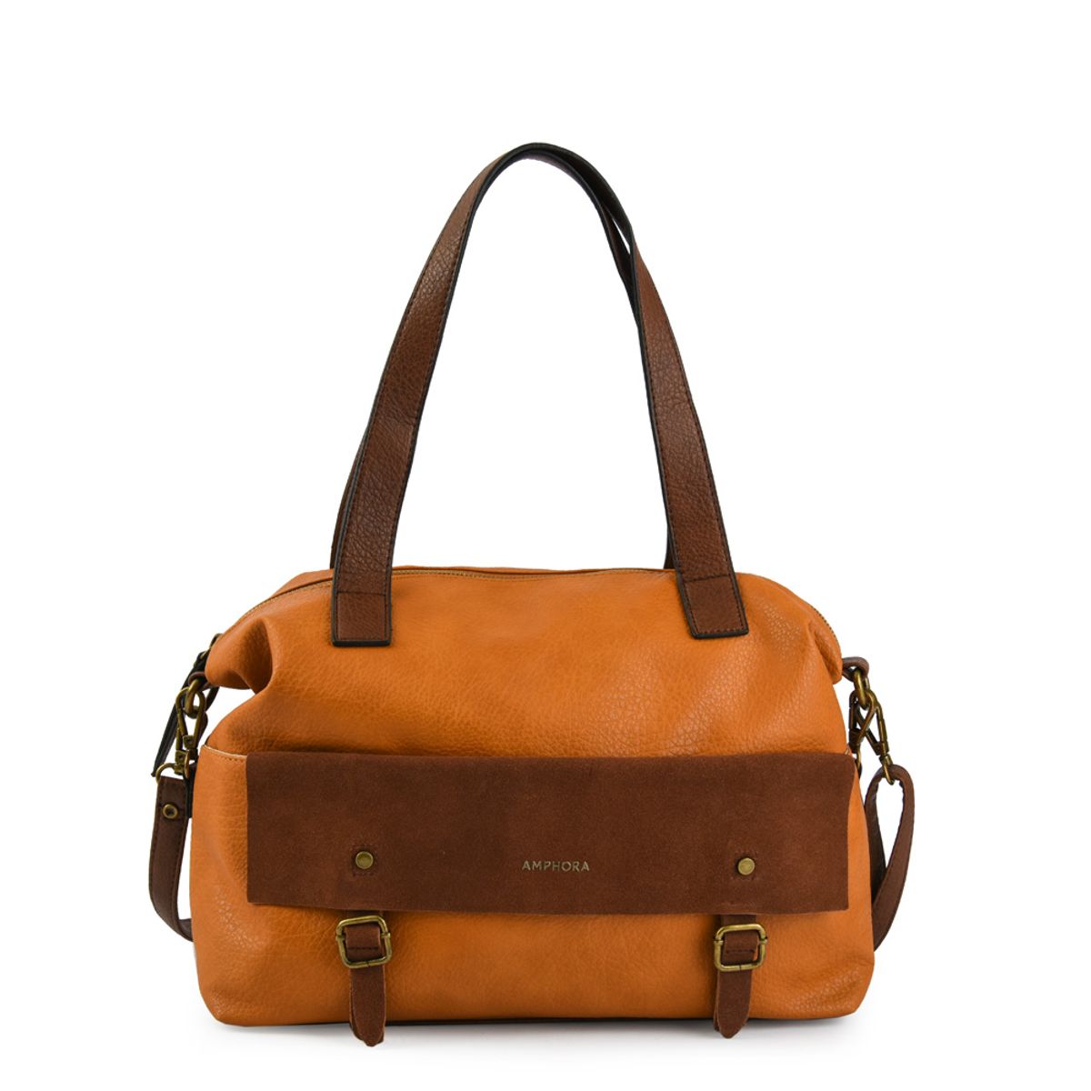 AMPHORA - Cartera tote renes grande mostaza