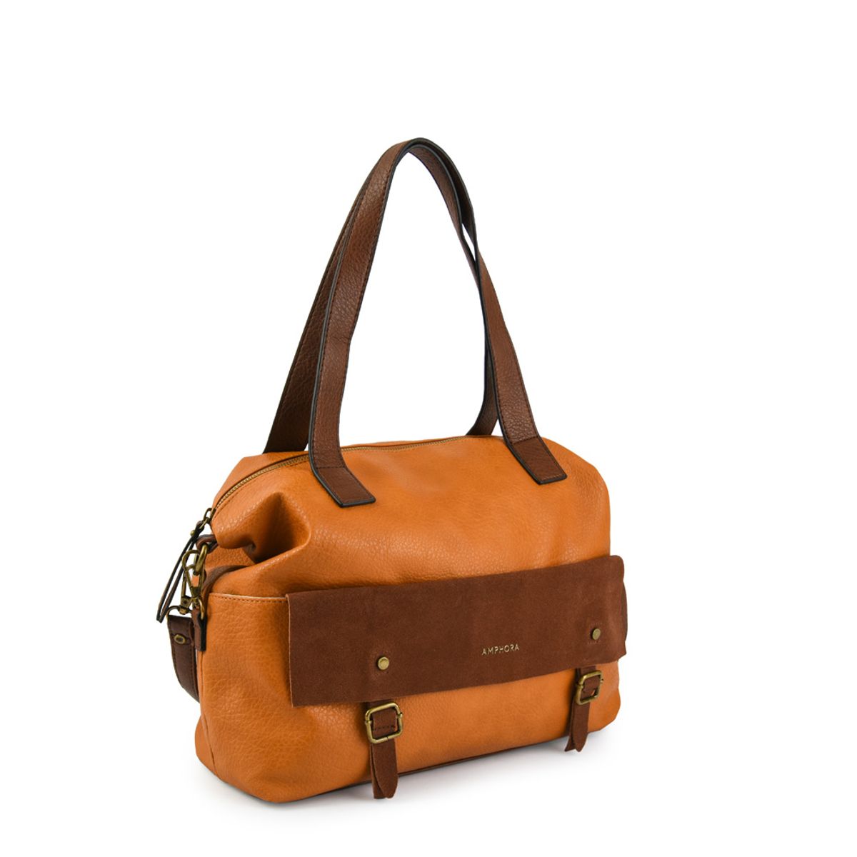 AMPHORA - Cartera tote renes grande mostaza