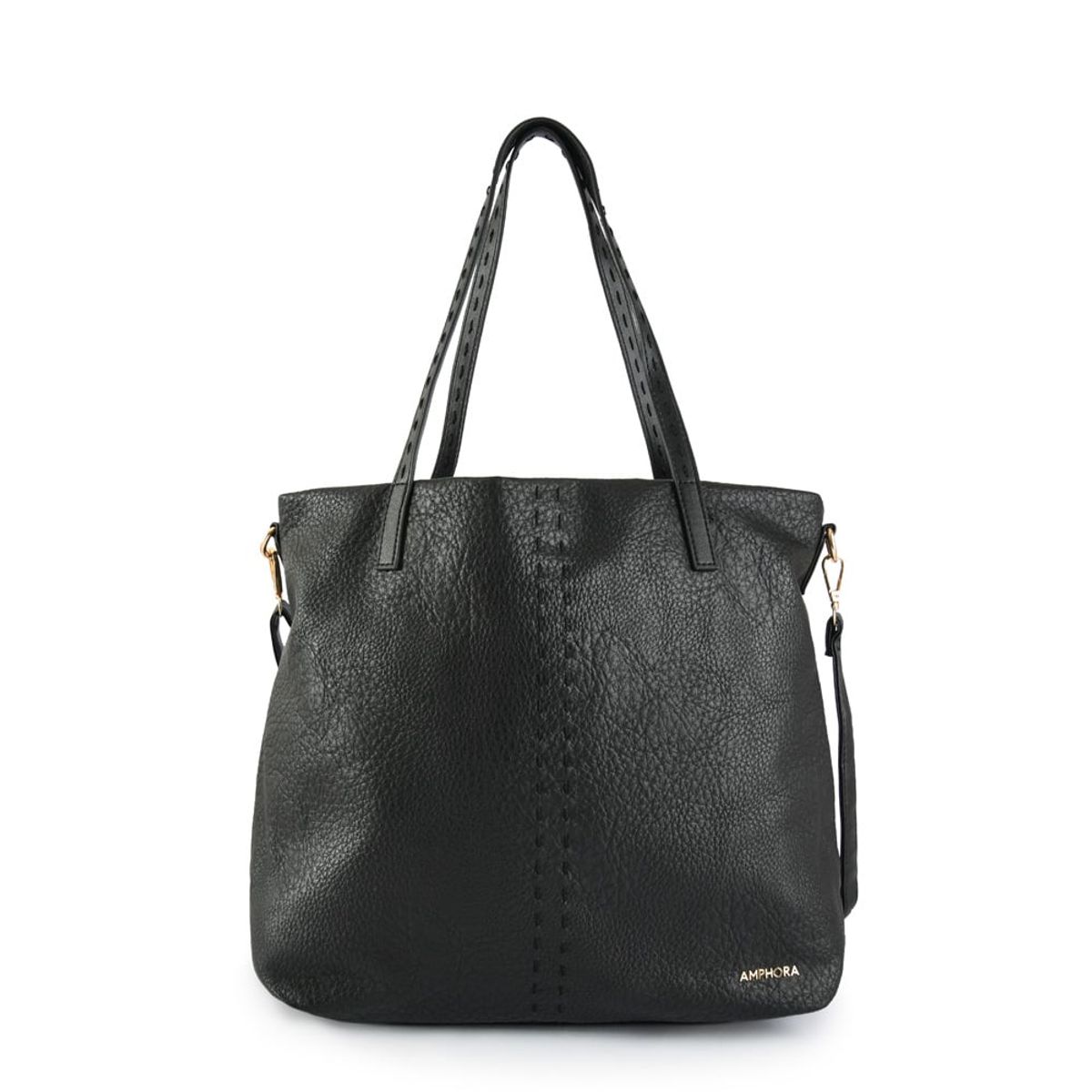 AMPHORA - Cartera Dos Asas Grande Amaral Negro