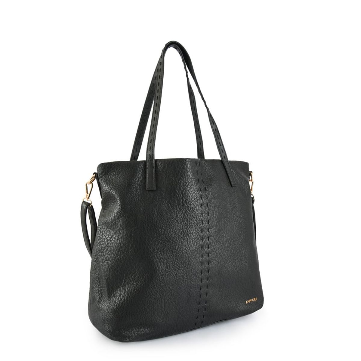 AMPHORA - Cartera Dos Asas Grande Amaral Negro