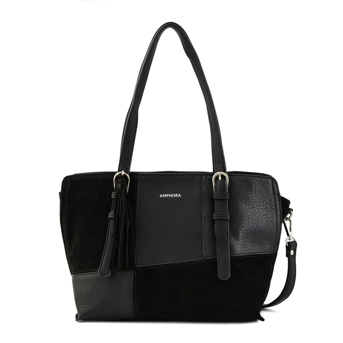 AMPHORA - Cartera dos asas mediana sumy negro