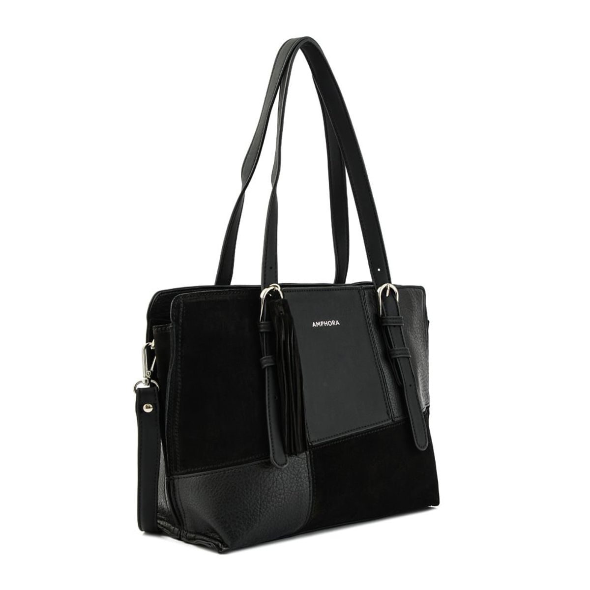 AMPHORA - Cartera dos asas mediana sumy negro