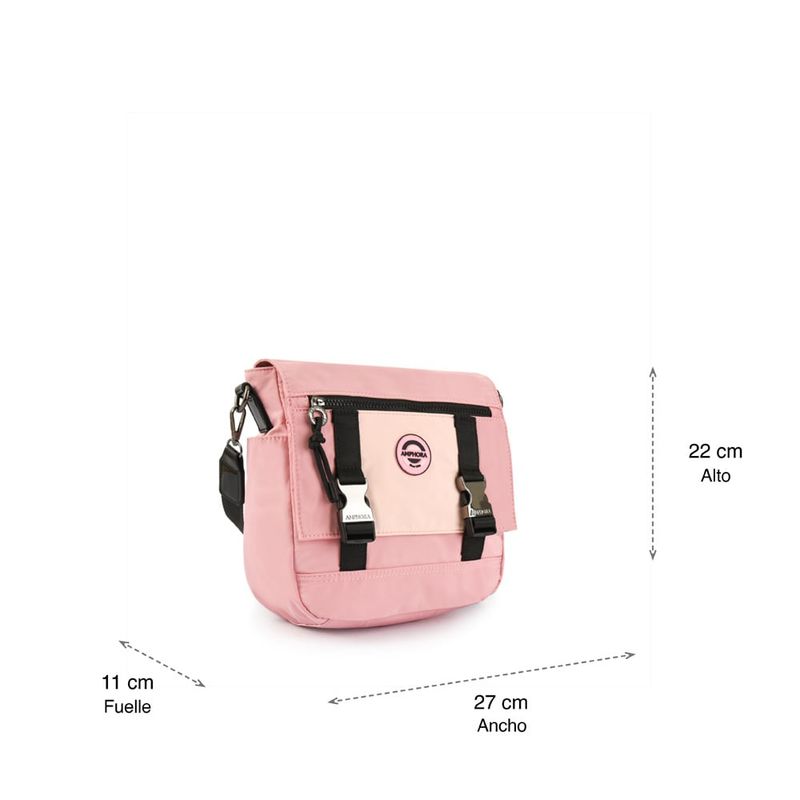 AMPHORA Cartera Bandolera Grande Brett Rosa Viejo