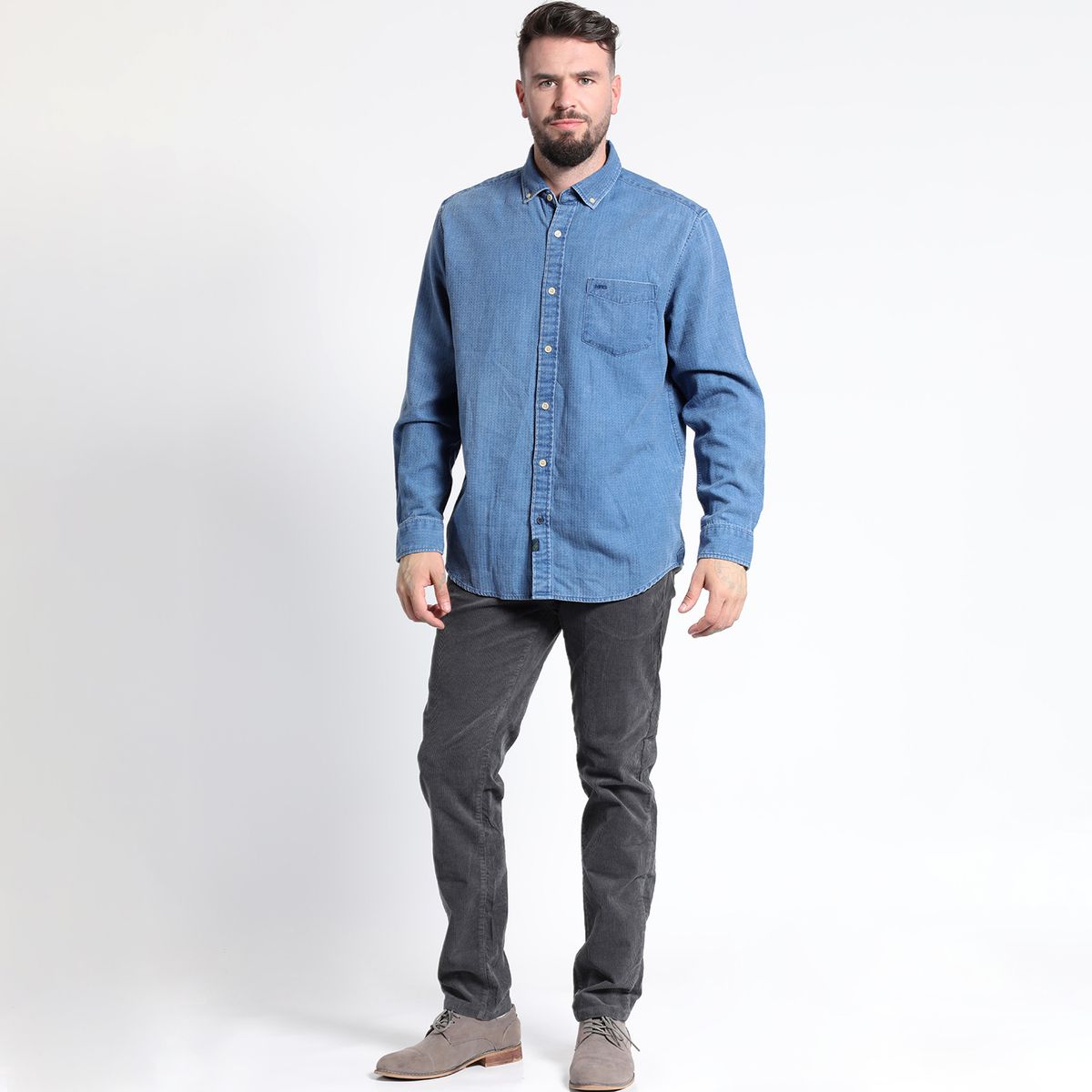 MCGREGOR - CAMISA MANGA LARGA JACQUARD YD COMFORT FIT DENIM LOOK MCGREGOR