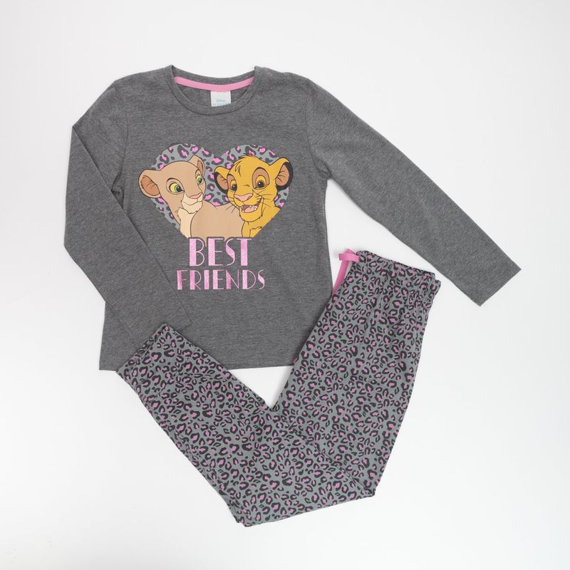 DISNEY - Pijama Niña Rey León Bff Gris Disney