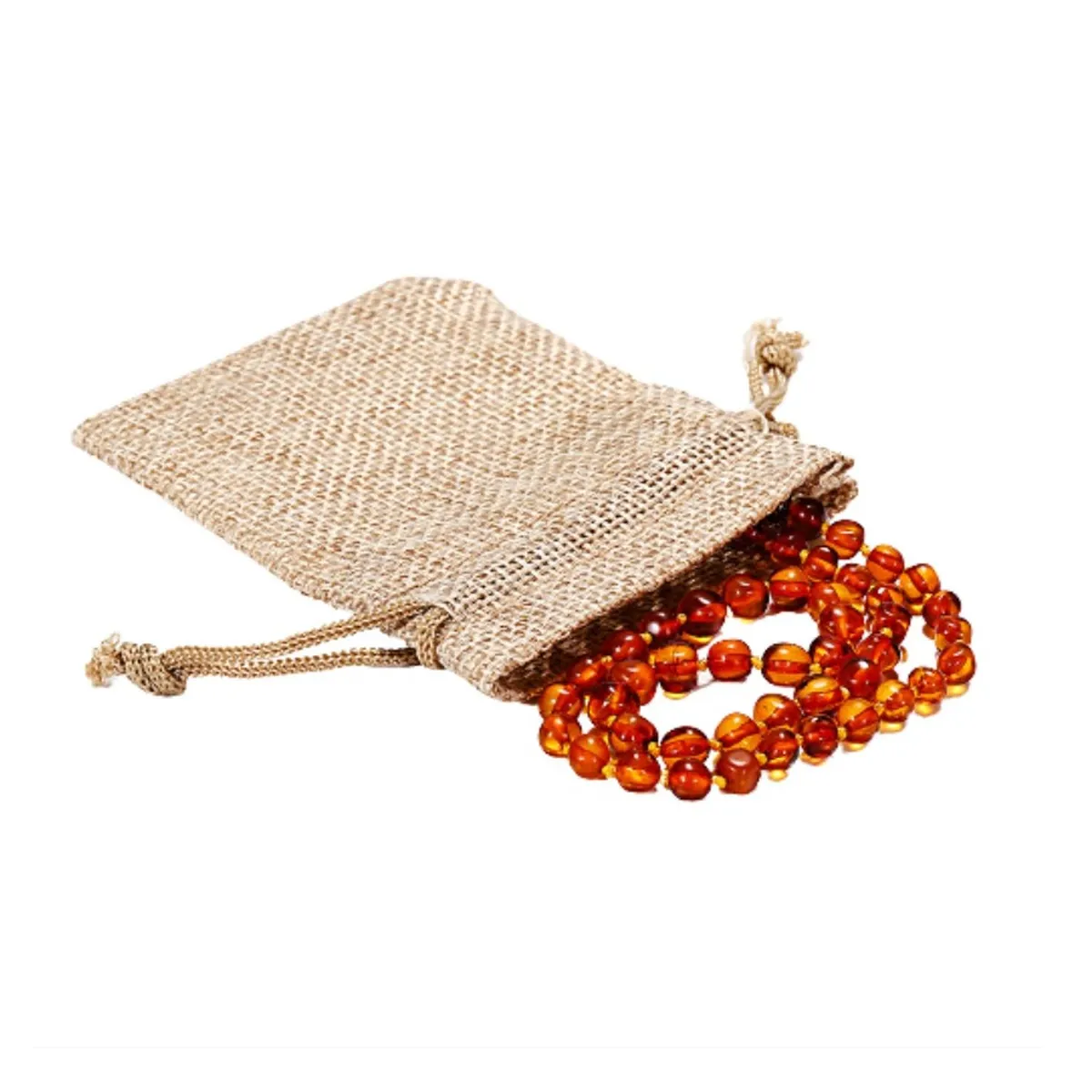 KIVARA - Collar De Ambar Baltico Bebe Infantil Cognac