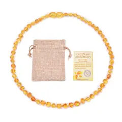 KIVARA - Collar De Ambar Baltico Bebe Infantil Miel