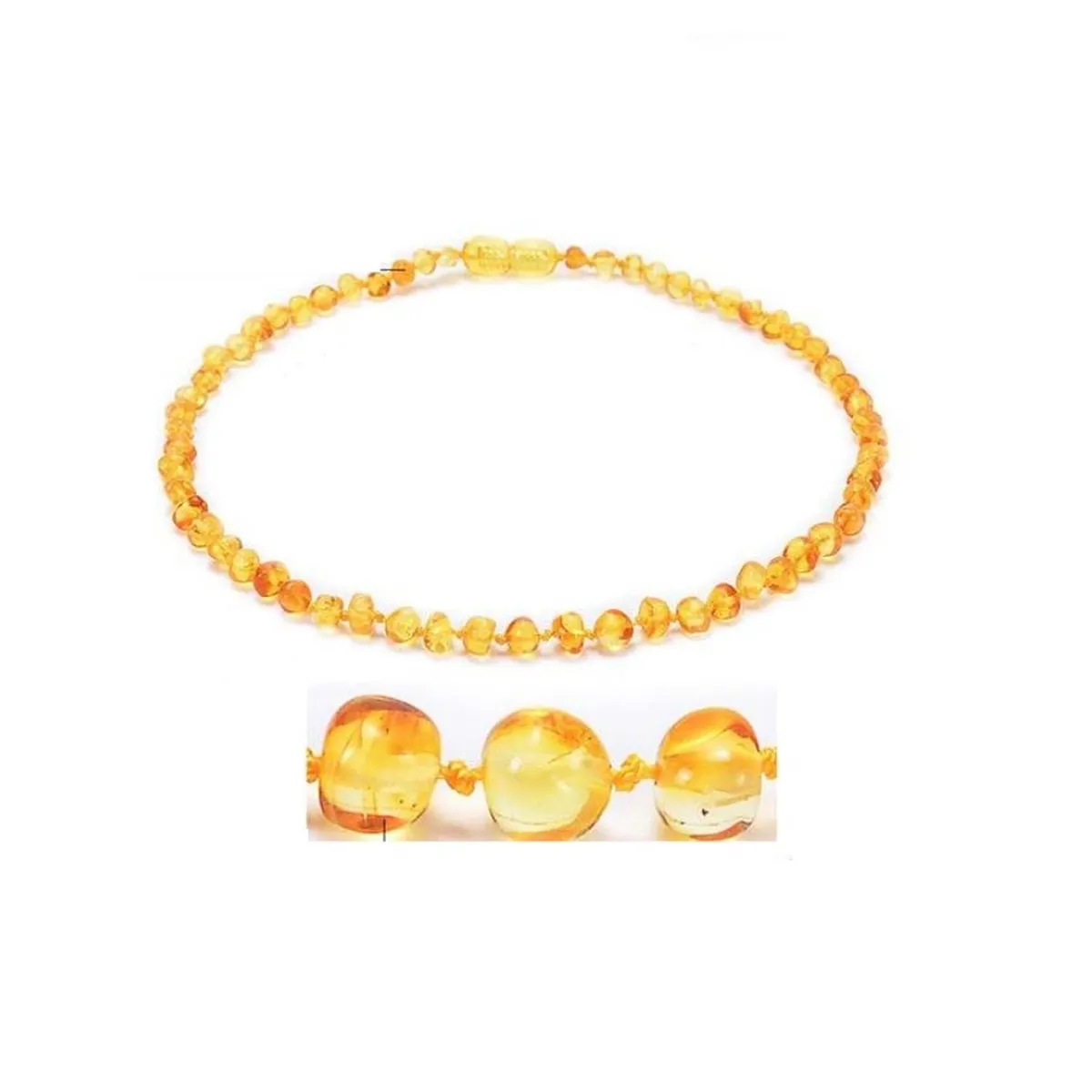 KIVARA - Collar De Ambar Baltico Bebe Infantil Miel