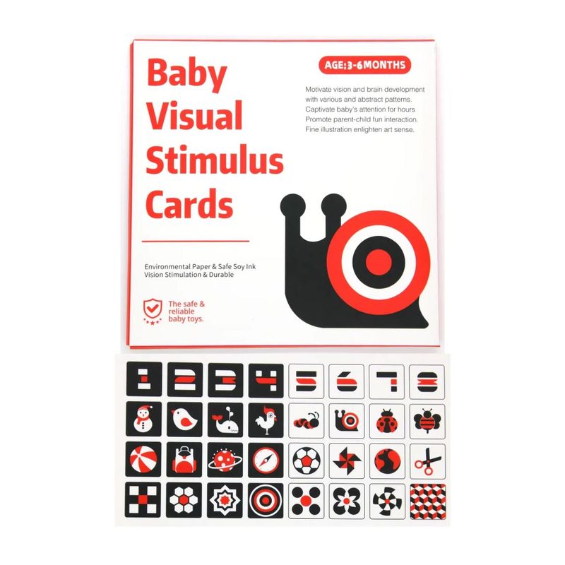 KIVARA - Tarjeta Estimulacion Visual Temprana Bebe 3 A 6 Meses