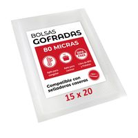100 Bolsas Sellado - Empacado Al Vacío Gofradas 15x20 Cm 80 Micras