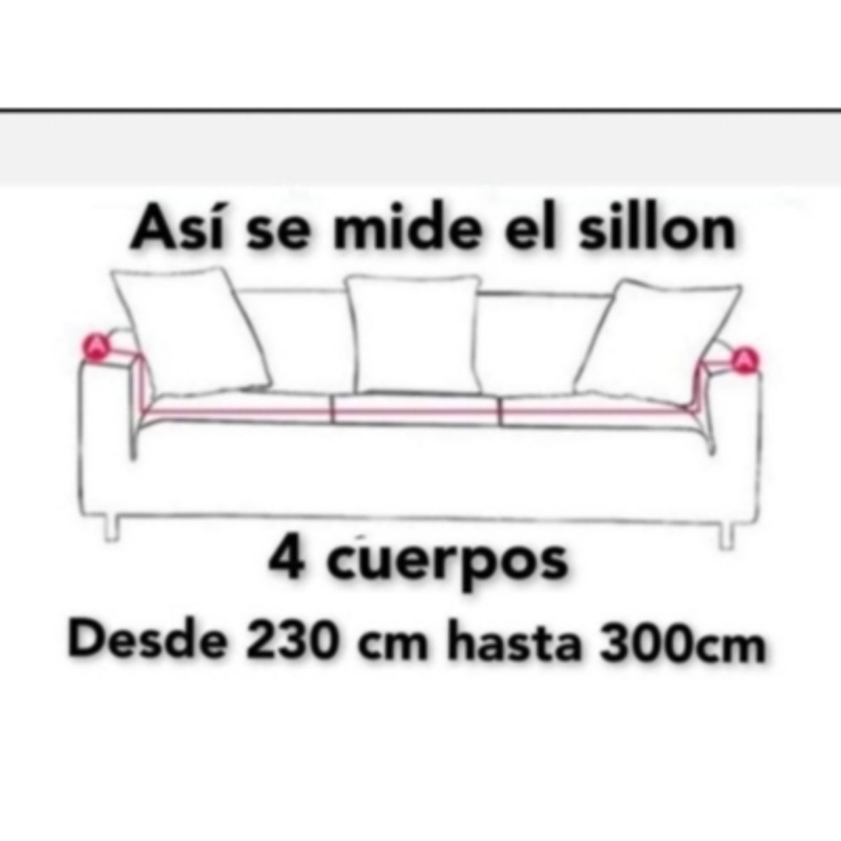 GENERICO - Fundas Sillón Sofá Elasticadas 4 Cuerpos Para Sofa Hasta 300Cm
