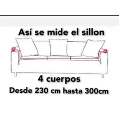 GENERICO - Fundas Sillón Sofá Elasticadas 4 Cuerpos Para Sofa Hasta 300Cm