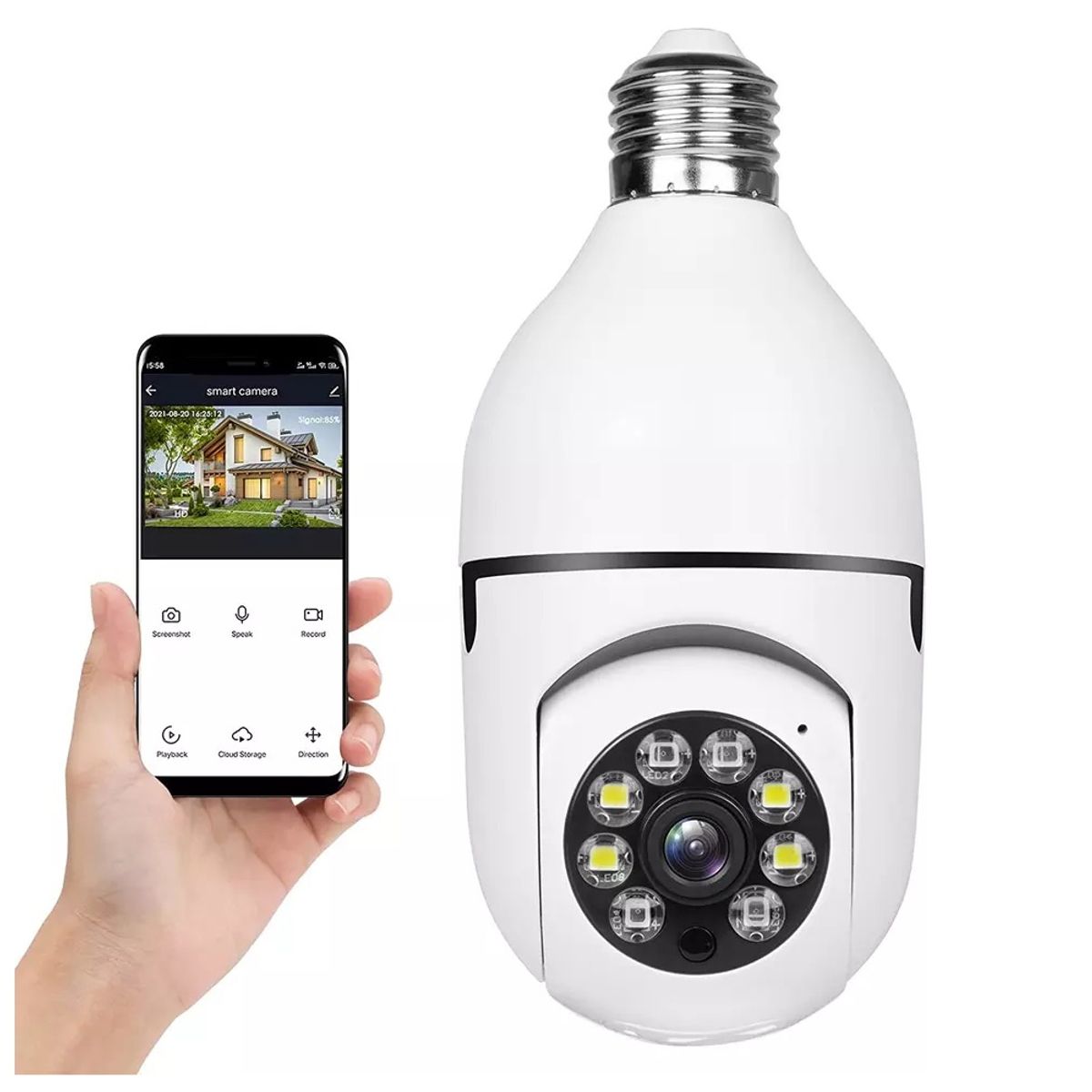 GENERICO - Cámara Inteligente WIFI Visión Panorámica 360° Control Remoto Visión Nocturna Detección Movimiento