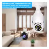 GENERICO - Cámara IP 360° Ampolleta motorizada Full HD Panorámica Iluminación Automática