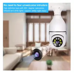 GENERICO - Cámara IP WIFI 360° Ampolleta motorizada Full HD Panorámica Iluminación Automática Visión Nocturna