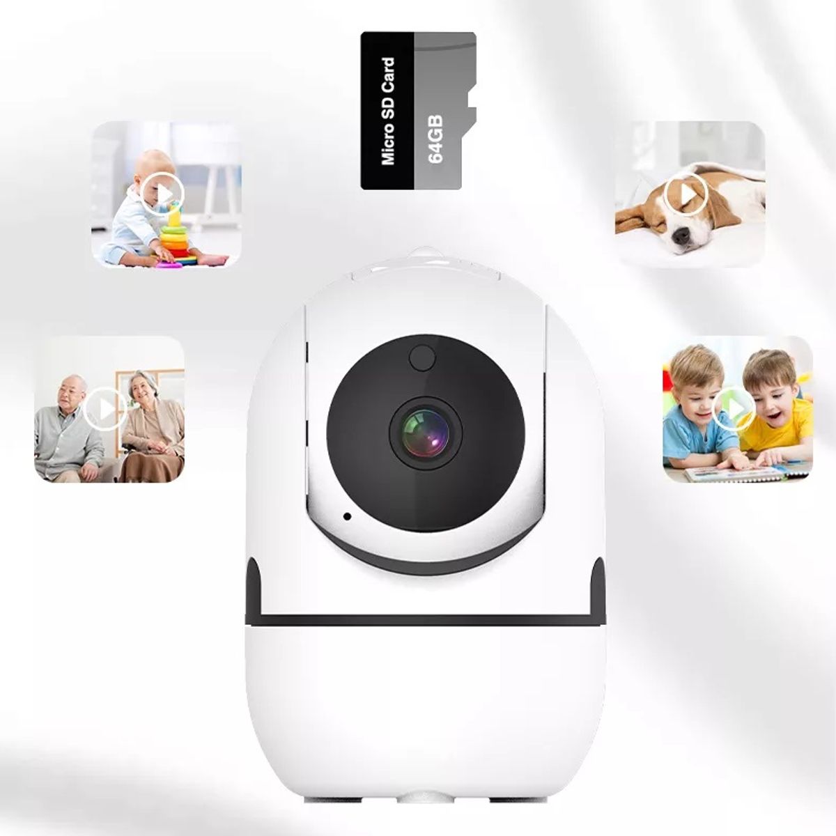GENERICO - Cámara Inteligente WIFI 360° motorizada Full HD Panorámica A3 Detección Movimiento Inteligente