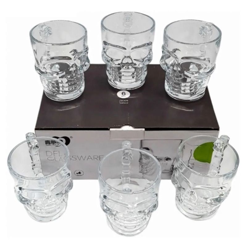 GENERICO - Vasos  Cerveceros  Shoperos Calavera 530 Cc Set 6