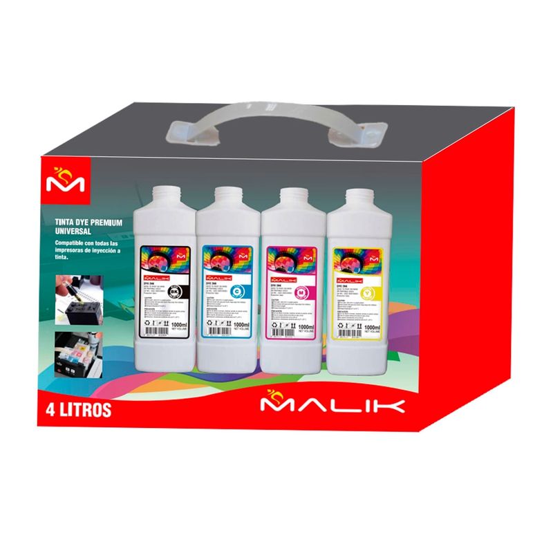 MALIK - Pack 4 Litros compatible Canon Pixma Tinta continua G4100