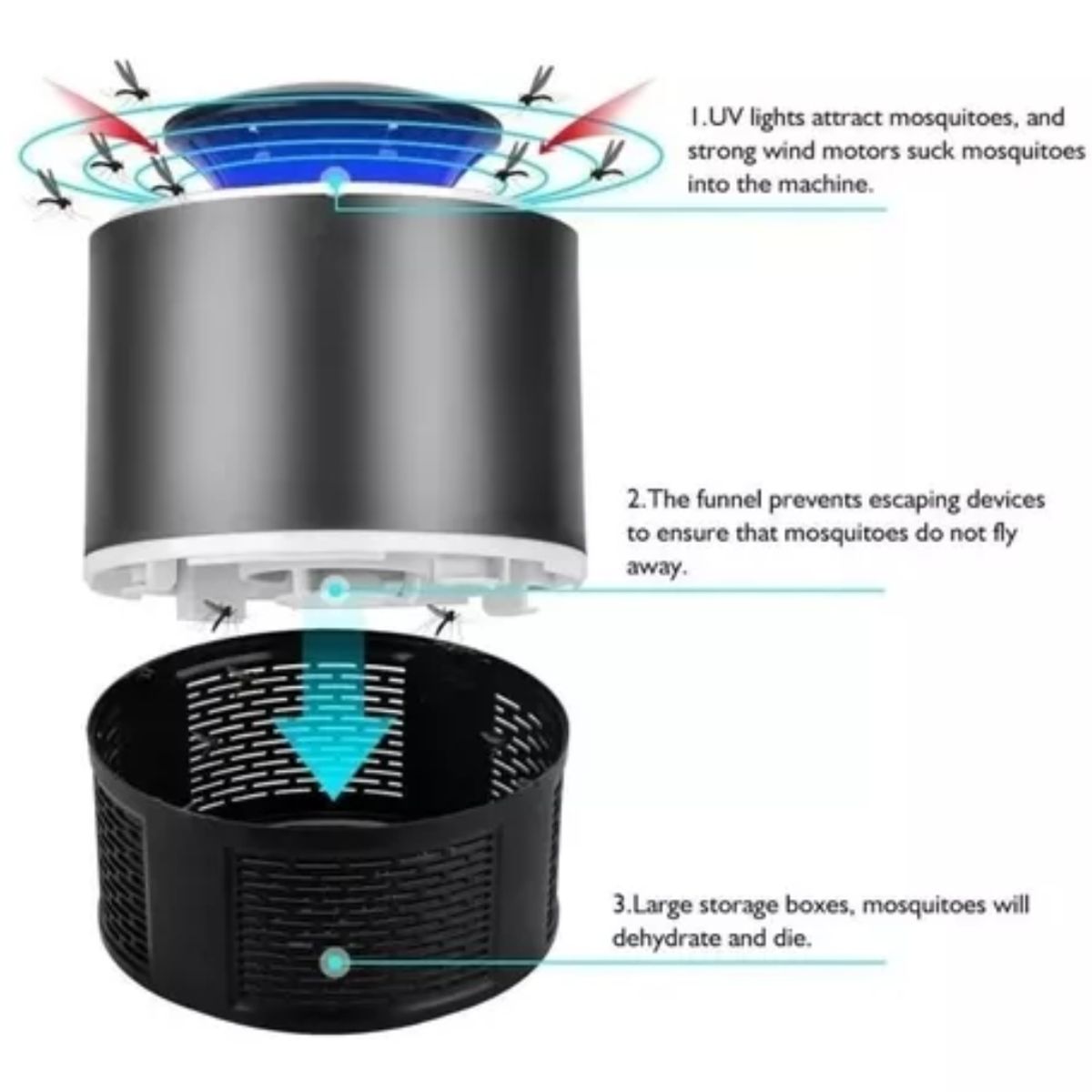 OEM - Lampara Mata Mosquitos Usb Lampara Inteligente Mata Insectos