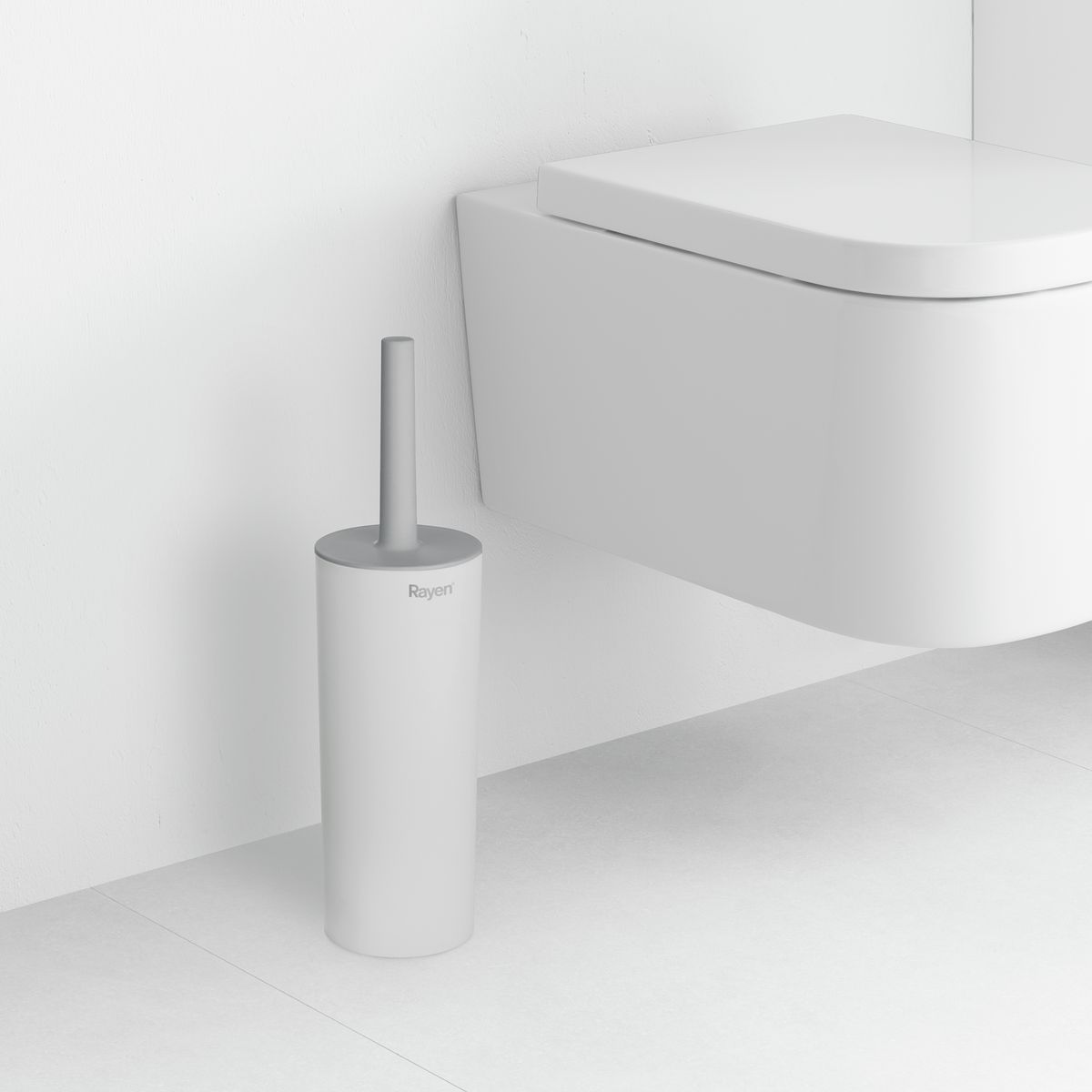 RAYEN - Escobilla de Inodoro con Tapa Rayen  Mango Ergonómico y Diseño Discreto