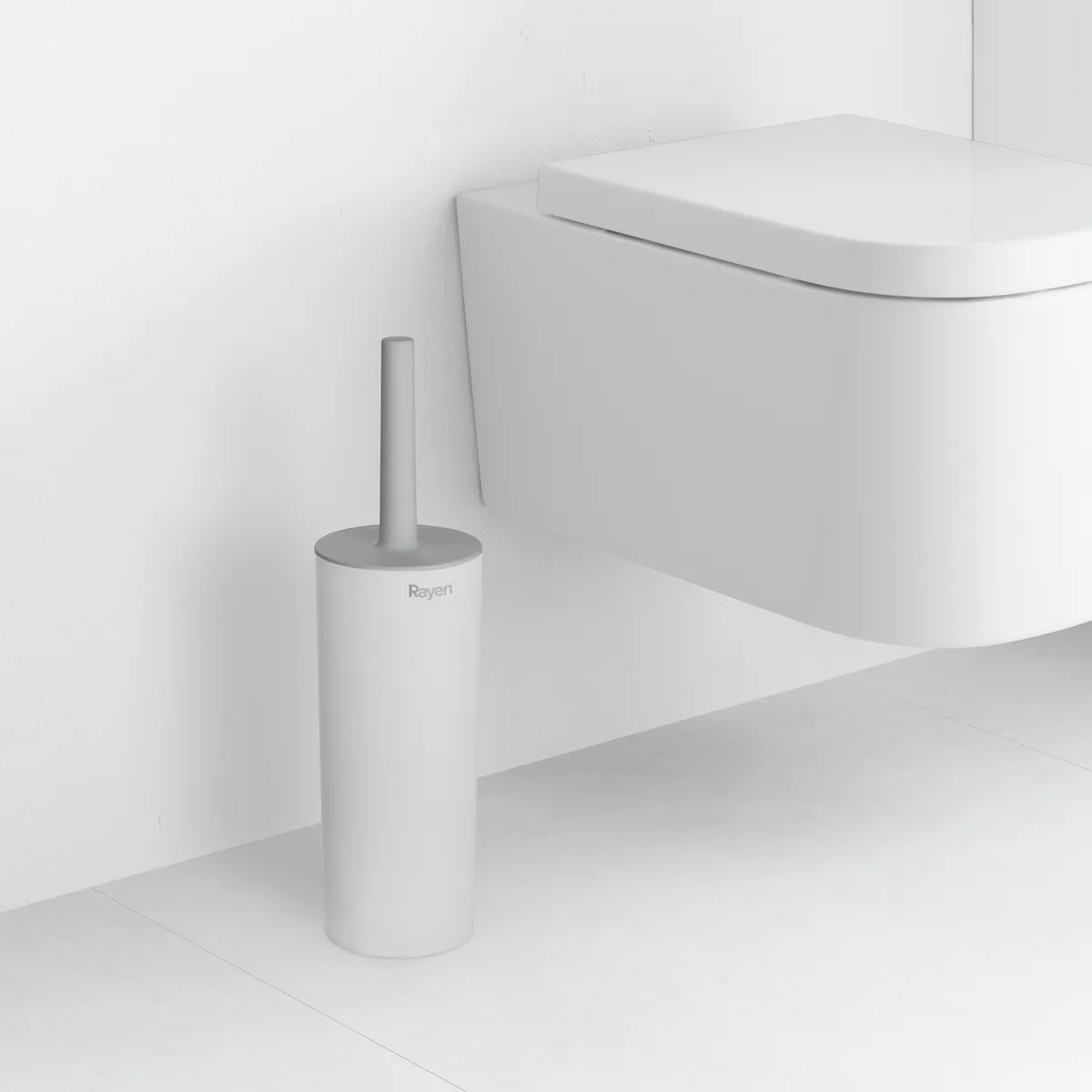 RAYEN - Escobilla de Inodoro con Tapa Rayen  Mango Ergonómico y Diseño Discreto