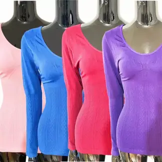 EVERSO - Pack 3 Camiseta Lola Reductora Dama Con Polar 1 Negro+2 Color Surtidos