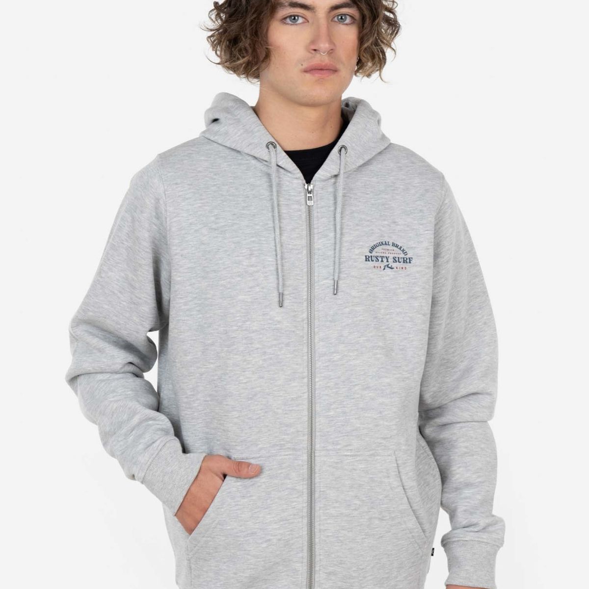 RUSTY - Poleron PREMIUM  BOARDS ZIP Hombre Gris Rusty