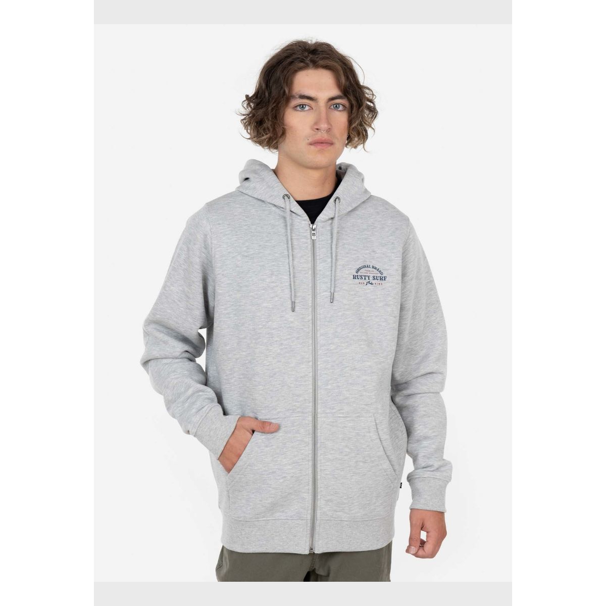 RUSTY - Poleron PREMIUM  BOARDS ZIP Hombre Gris Rusty