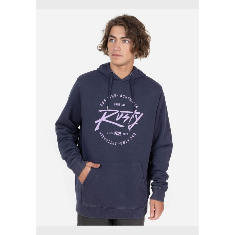 RUSTY - Poleron ORIGINAL DUO ACID HOODIE Hombre Azul Rusty