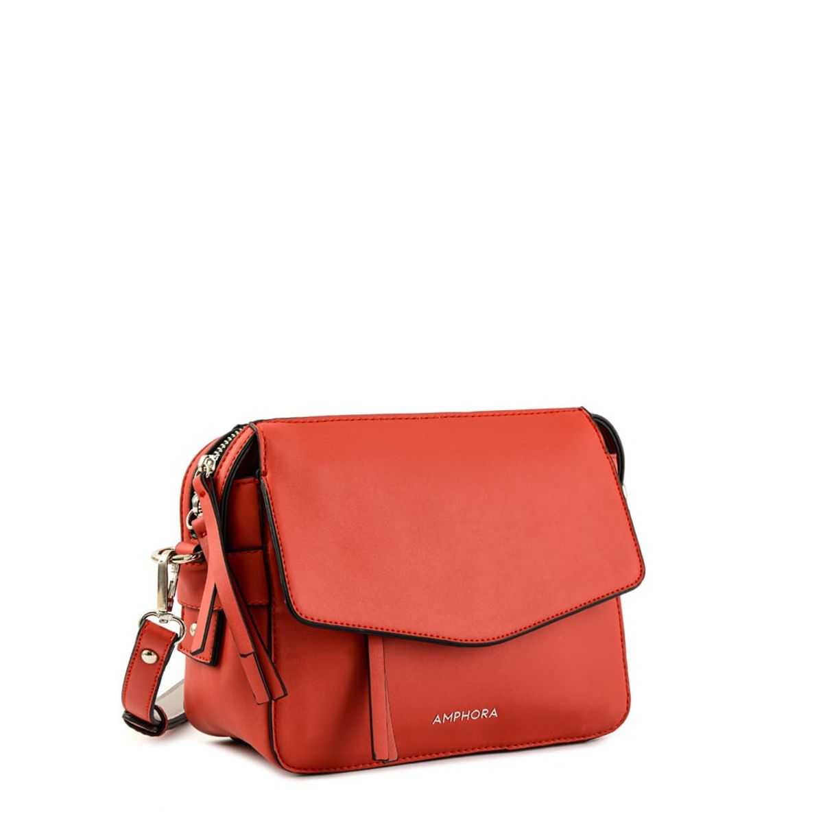 AMPHORA - Cartera bandolera pequeña celeci rojo