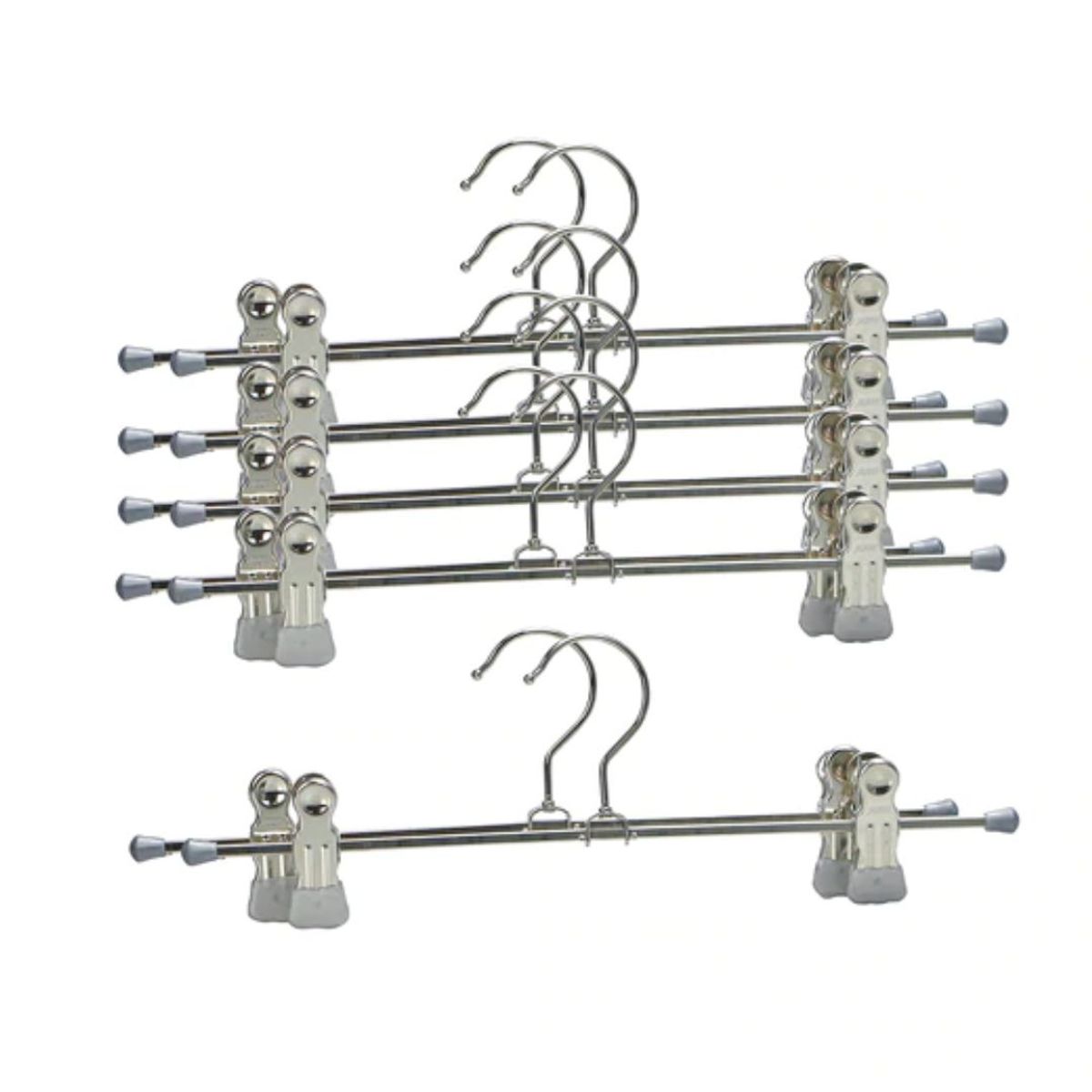 MAWA GMBH - Set de 10 colgadores de clip para pantalón y/o falda, K 40/D Silver