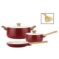 Batería de cocina de aluminio 7 Piezas Rojo Biela