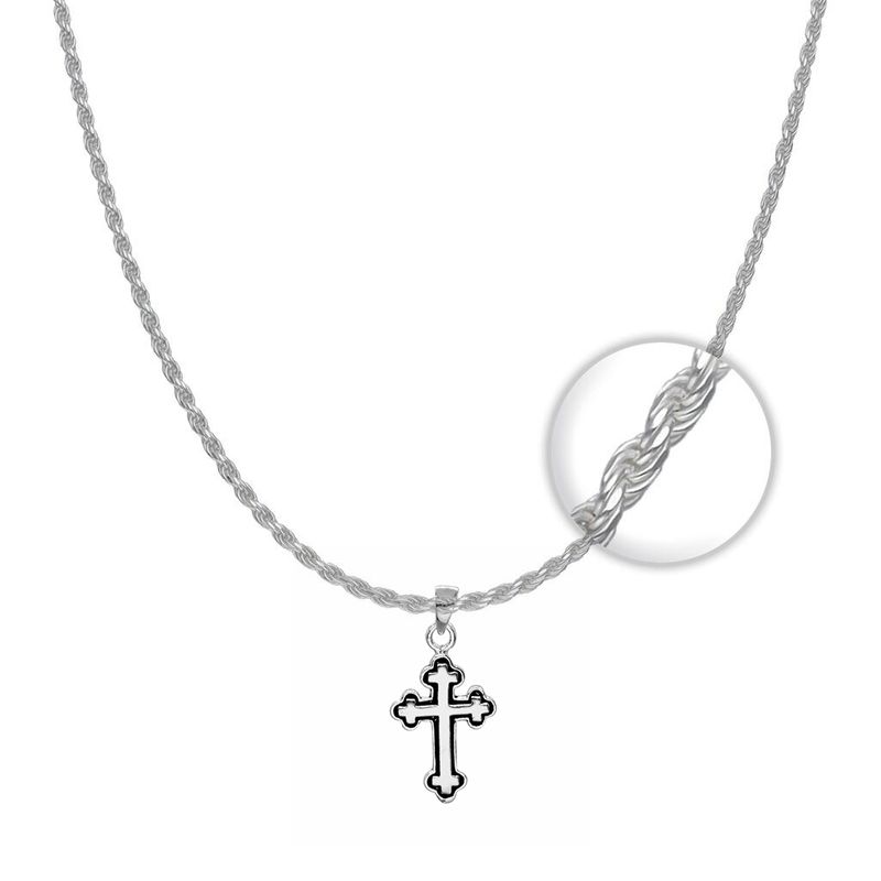 GENERICO - Collar Cadena Hombre Torbillon + Colgante Cruz Esmaltada Plata Ley 925.