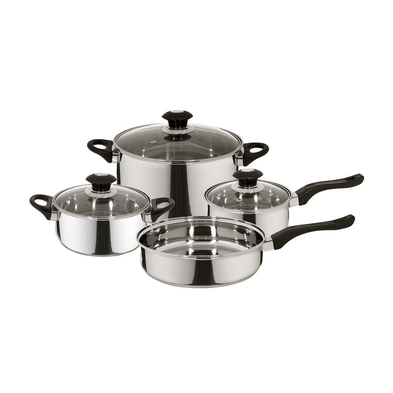 FANTUZZI - Batería de cocina de acero inoxidable 7 Piezas Corazza Fantuzzi