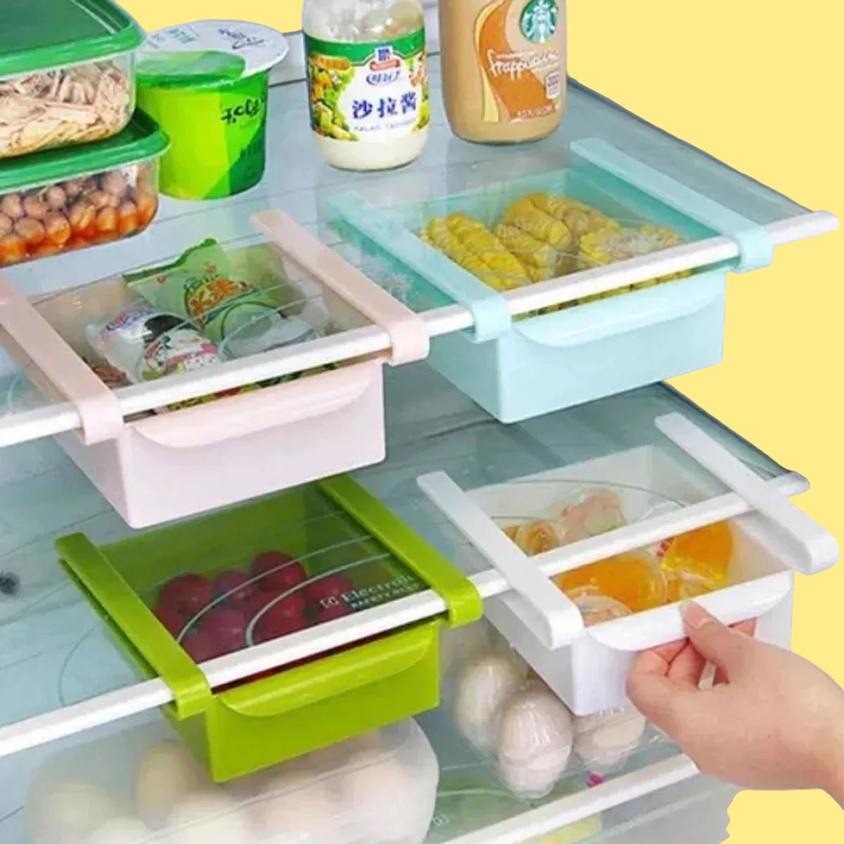 GENERICO - Organizador Retráctil Para Nevera Con Cajón Extraíble Full