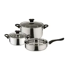 FANTUZZI - Batería de cocina de acero inoxidable 6 Piezas Pavia