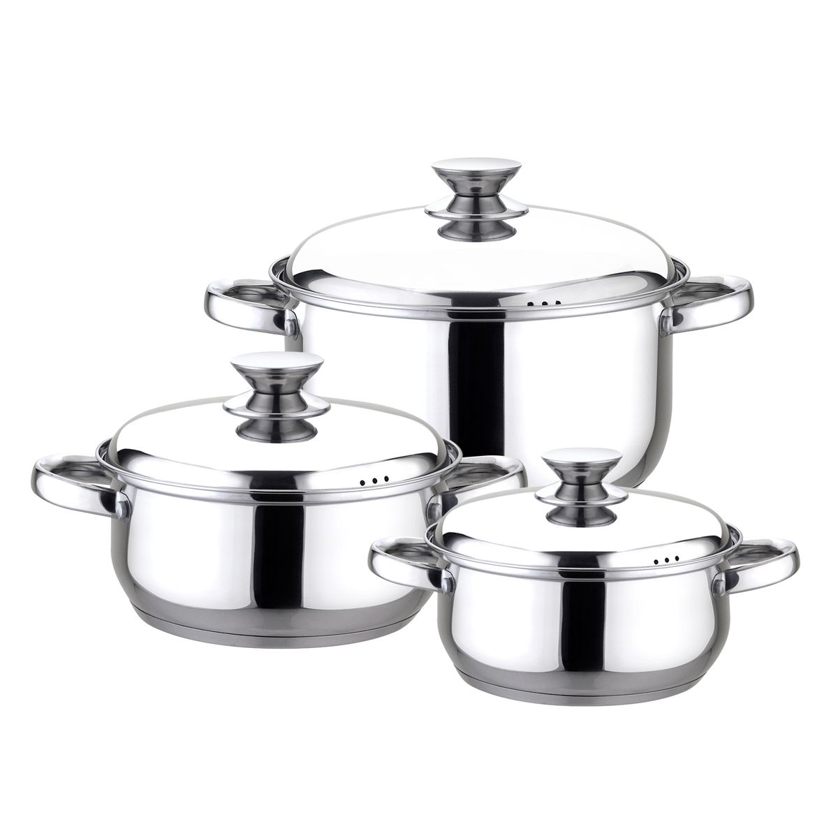 FANTUZZI - Batería de cocina de acero inoxidable 6 Piezas Pavia Fantuzzi