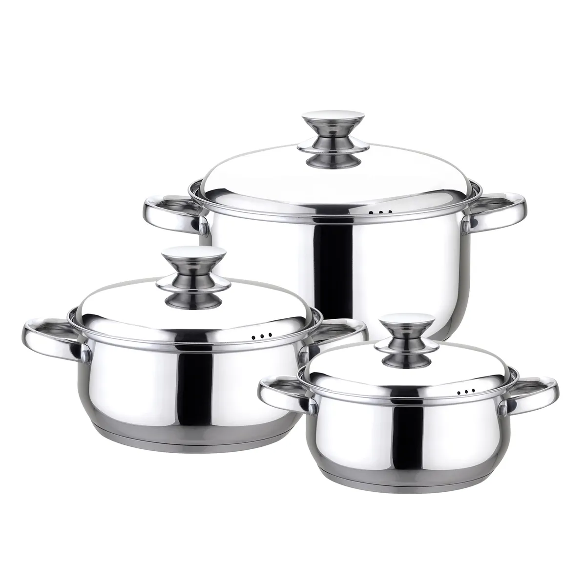 FANTUZZI - Batería de cocina de acero inoxidable 6 Piezas Pavia Fantuzzi