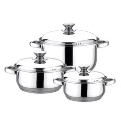 FANTUZZI - Batería de cocina de acero inoxidable 6 Piezas Pavia
