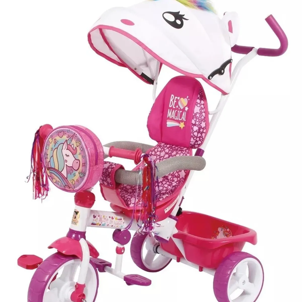 BESTOYS - Triciclo con toldo 3 en 1 Apache, Unicornio