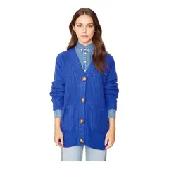 JACINTA TIENDA - Chaleco Rafaela azulino