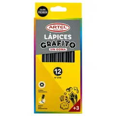 ARTEL - Estuche 12 Lápices Grafito HB Sin Goma