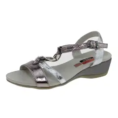 VIA FRANCA - Sandalia Casual Para Mujer Color Plata